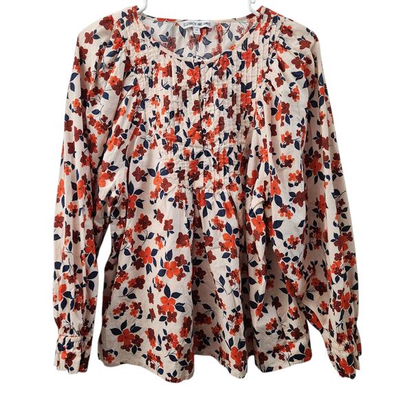 Elizabeth And James Floral Relaxed Fit Blouse M Cottagecore Fairycore Retro - Picture 1 of 8